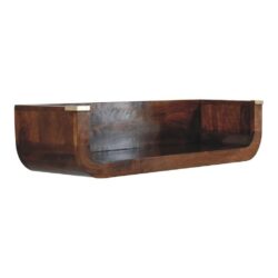 Ruth Modern Wooden Wall Mounted Console Table in Chestnut Finish