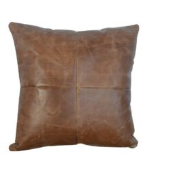 Square Luxury Brown Leather Cushion