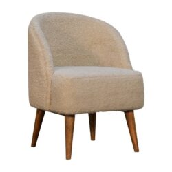 Tabitha Luxury Fleece Cream Bedroom Chair