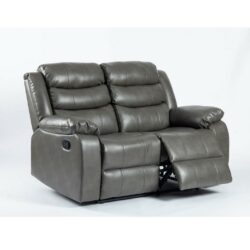 Taylor Modern 2 Seater Reclining Grey Leather Sofa