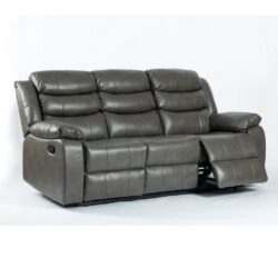 Taylor Modern 3 Seater Reclining Grey Leather Sofa