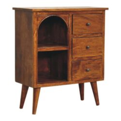 Vintage Dark Wooden Chestnut Cabinet with Drawers