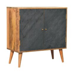 Wood and Grey Slate TV Cupboard Cabinet