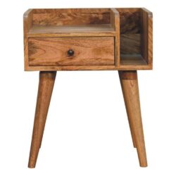 Wooden Bedside Table with Drawer in Oak Finish