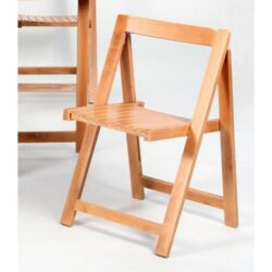 Wooden Folding Dining Chairs - Oak, Natural or Mahogany - Pair