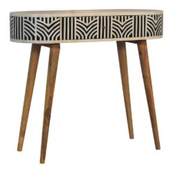 Wooden and Bone Inlay Console Table with Drawer