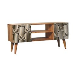 Wooden and Bone Inlay TV Cabinet