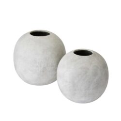 Artemis Globe White Stone Vase - Choice of Sizes