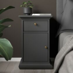 Palmerston Traditional Bedside Cabinet with Drawer - White or Dark Grey