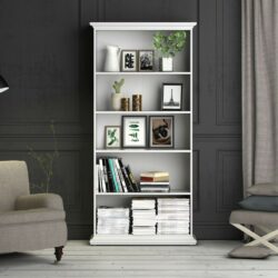 Palmerston Traditional Tall Large Bookcase - White or Dark Grey
