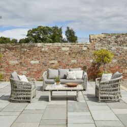 Cadiz Luxury Wicker Garden Lounge Set - Sofa, Armchairs & Coffee Table