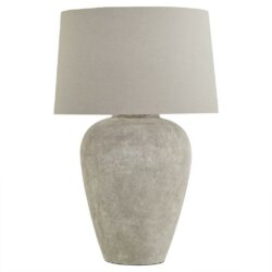 Corinth Vintage Large Stone Table Lamp with Cream Shade