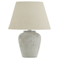 Corinth Vintage Stone Table Lamp with Cream Shade