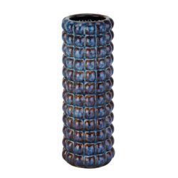 Decorative Tall Blue Vase with Corn Design - Choice of Sizes