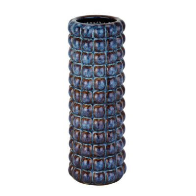 Decorative Tall Blue Vase with Corn Design - Choice of Sizes