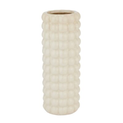 Decorative Tall Cream Vase with Bobble Corn Design - Choice of Sizes