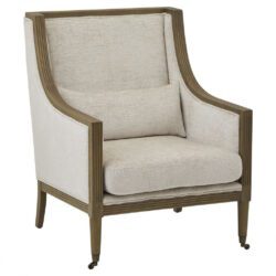 Kent Vintage Cream Armchair with Wooden Legs & Cushion