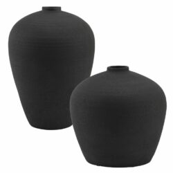 Large Black Vase in Textured Finish - Choice of Sizes