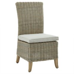 Messina Luxury Outdoor Wicker Dining Chair with Beige Cushion