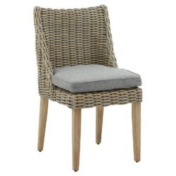 Messina Outdoor Luxury Wicker Dining Chair with Beige Cushion