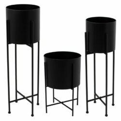Metal Indoor Black Planter on Stand - Choice of Sizes