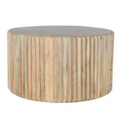 Chico Chunky Round Wooden Coffee Table with Carving Detail