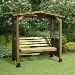 Chunky Large Wooden Arbour with Swing Bench Seat