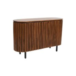 Gianni Modern Slatted Wooden Sideboard with Warm Oak Finish