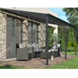 Lean To Patio Awning Canopy in Powder Coated Aluminium - 10x16