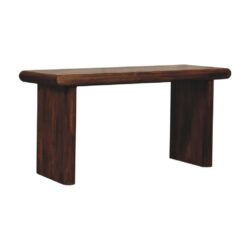 Cancun Dark Chunky Wooden Bench with Chestnut Finish