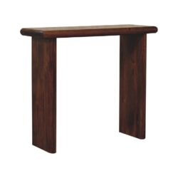 Cancun Dark Chunky Wooden Console Table with Chestnut Finish