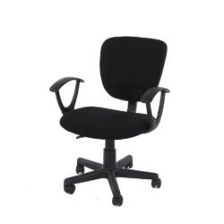 Adjustable Black Office Chair with Wheeled Base
