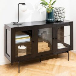 Arcona Low Black Display Sideboard Cabinet with Glass Doors
