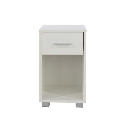 Arctic Gloss White Bedside Cabinet with Drawer