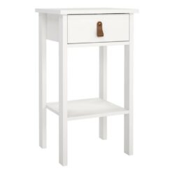 Brinkley Classic White Bedside Table with Drawer