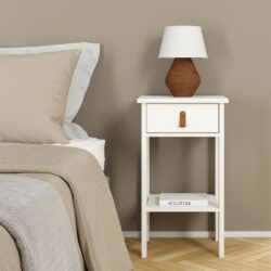 Brinkley Classic Bedside Table with Drawer - Matt Black or White