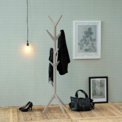 Ceiba Modern Grey Coat Stand in Lacquered Wood