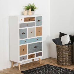 Clementine Large White Bohemian Chest of Drawers with 13 Drawers