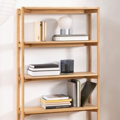 Large Open Wooden Bookcase Shelving Unit - Choice of Oak Finishes