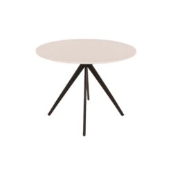 Miller Modern Round White Dining Table with Black Legs