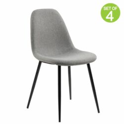 Modern Grey Dining Chair with Bucket Seat - Set of 4