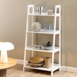 Modern White Ladder Bookcase Display Unit - Choice of Sizes
