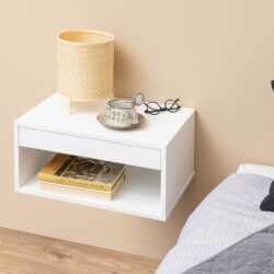 Modern White Wall Mounted Bedside Table