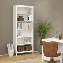 Navarra Modern Tall Bookcase - White or Matt Black