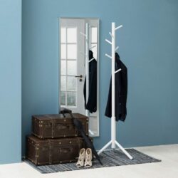 Pierre Modern White Coat Stand in Lacquered Wood